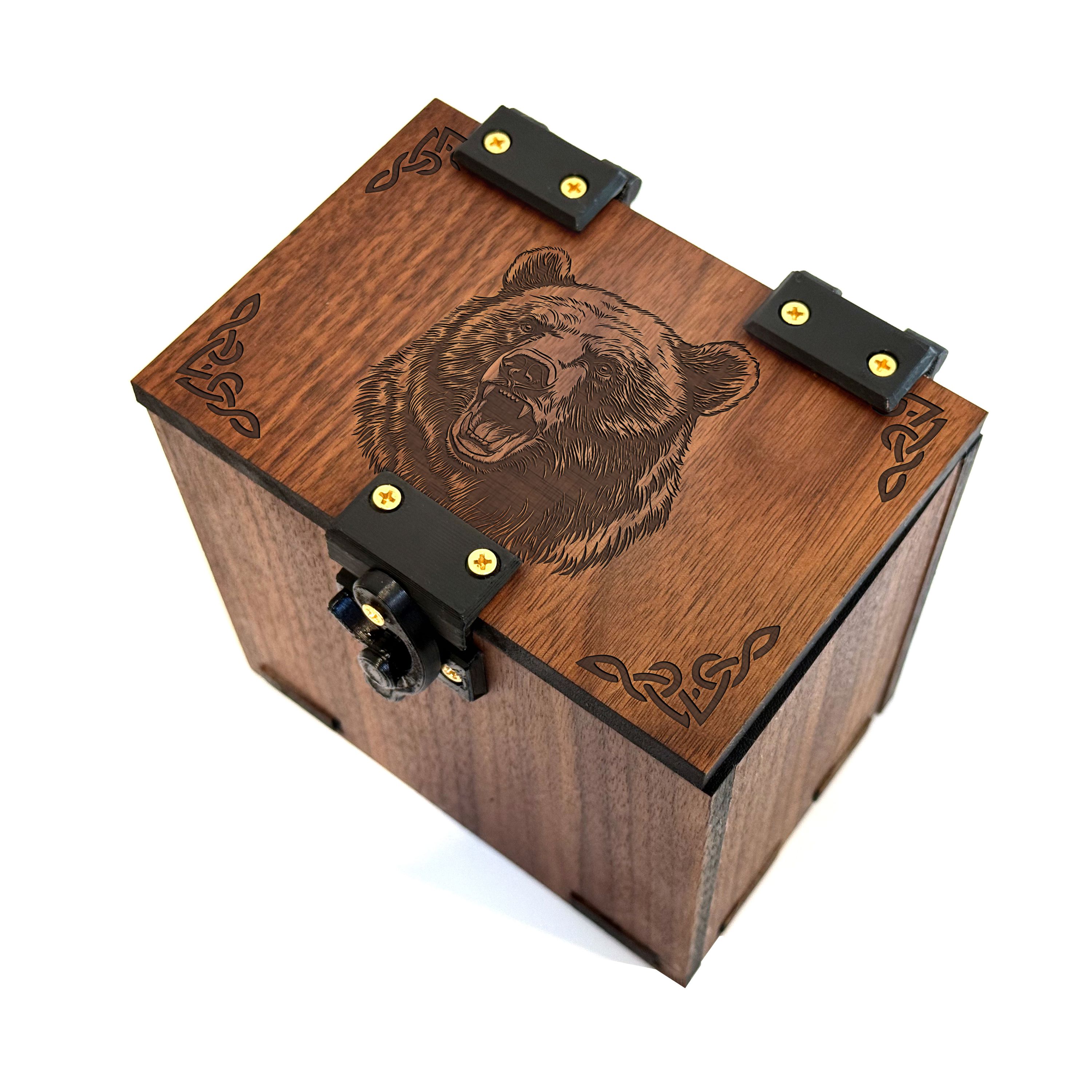 MTG Deck Box: Bear Theme, 100+ Cards, Dice Tray