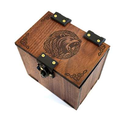 MTG Deck Box: Kaldheim Bear Theme, 100+ Cards, Dice Tray