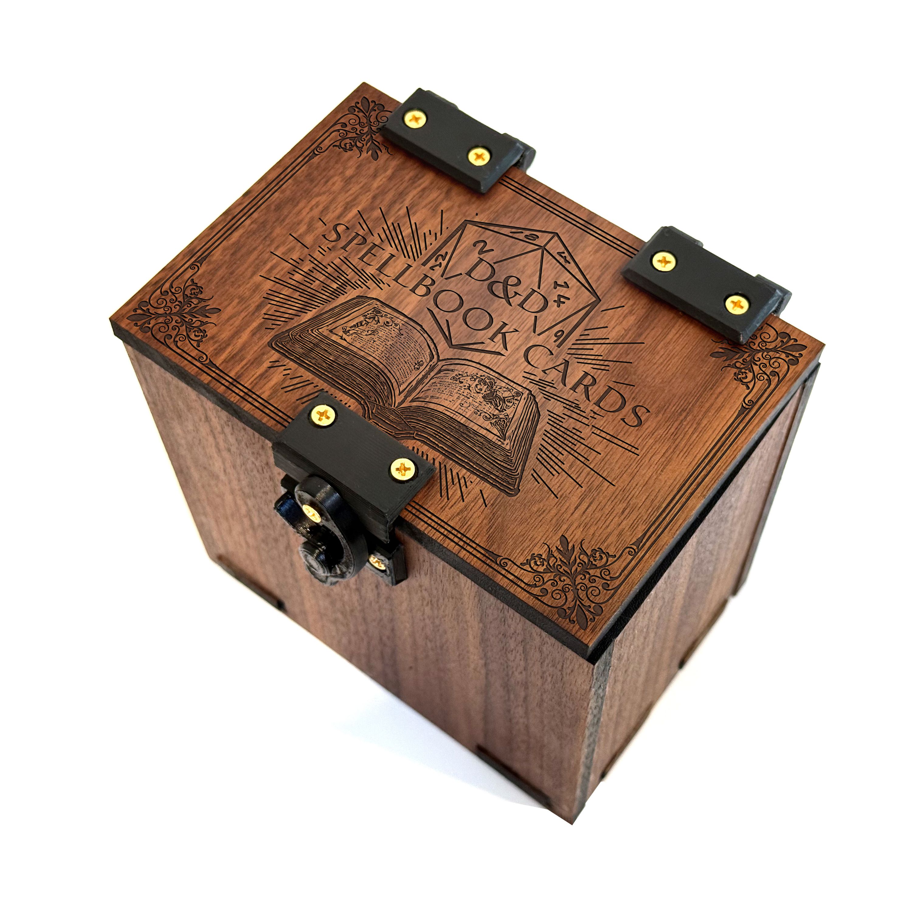 DND Spell Card Box: Fits 180+ Cards, Handmade Walnut Wood