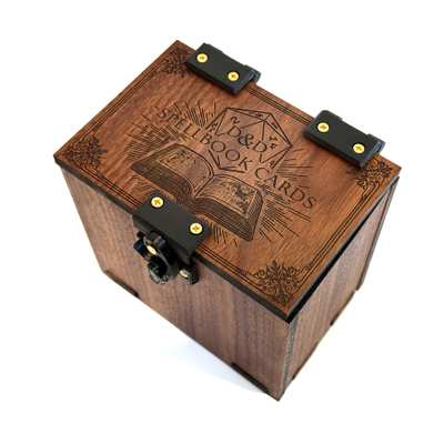 DND Spell Card Box: Fits 180+ Cards, Handmade Walnut Wood