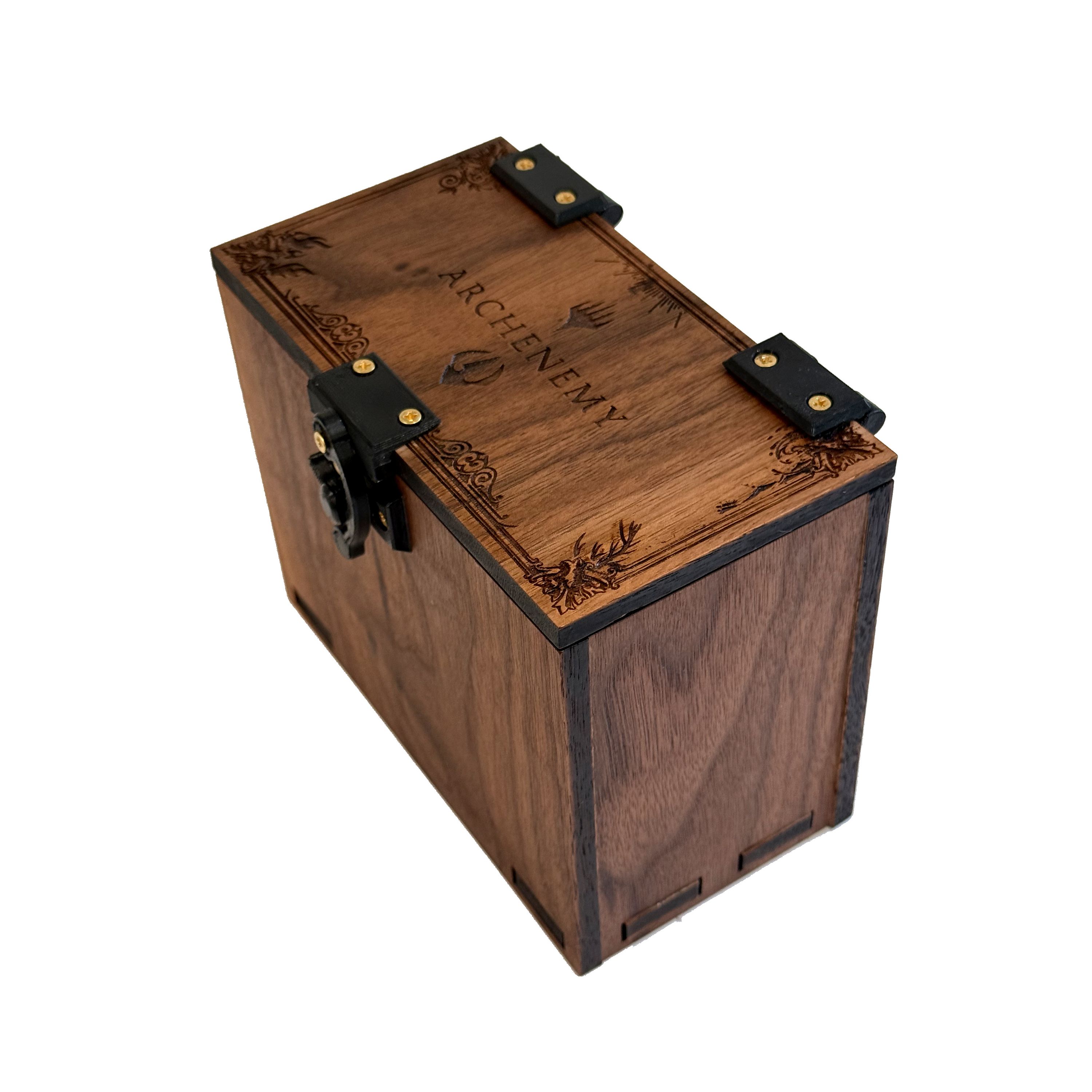 Archenemy Deck Box, Oversize Archenemy Cards, Magic The Gathering, Walnut Wood, Hinge & Latch